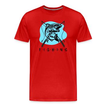 F.I.S.H.I.N.G - T-shirt bio Premium Homme - rouge - Devant - Damien (186cm)