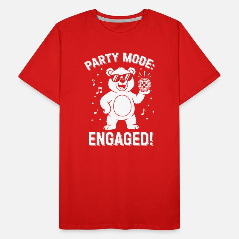Party Mode Bear: Engaged! Men's Premium Organic T-Shirt