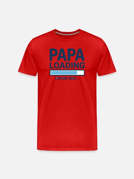 Papa loading please wait - Bientôt papa ? - T-shirt bio Premium Homme - rouge