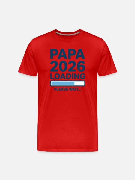 Dad 2026 Loading - Pregnancy Announcement - Men's Premium Organic T-Shirt - red