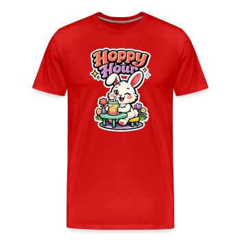 Lapin, j’en ai assez, je vais caresser des lapins - T-shirt bio Premium Homme - rouge - Devant - Damien (186cm)