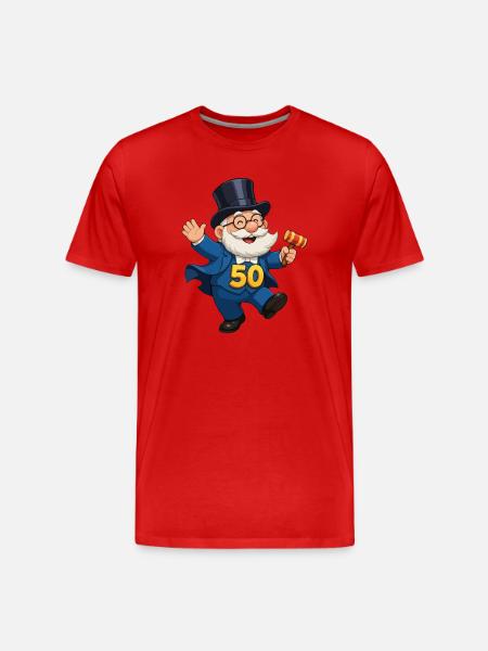 Abraham 50th Birthday - Men's Premium Organic T-Shirt - red