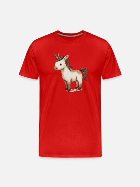 Petite licorne mignonne - T-shirt bio Premium Homme - rouge