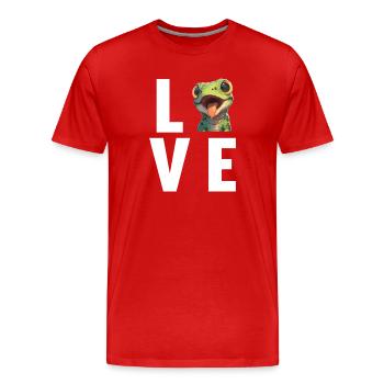 Lézard des lézards - T-shirt bio Premium Homme - rouge - Devant - Damien (186cm)
