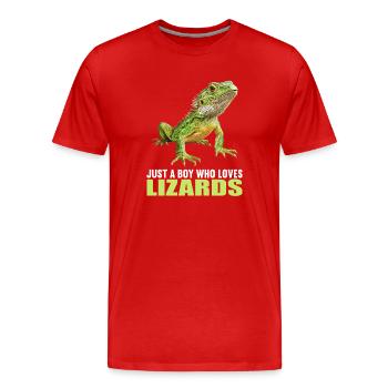 Lézard des lézards - T-shirt bio Premium Homme - rouge - Devant - Damien (186cm)