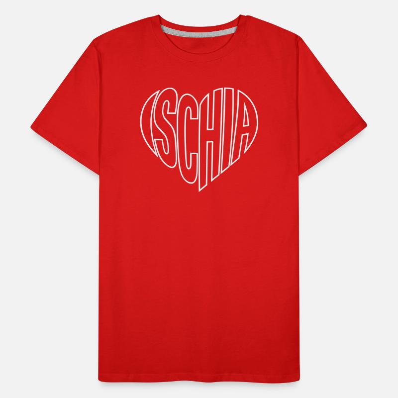 Ischia lettering heart shape Men's Premium Organic T-Shirt