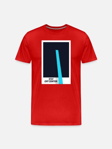 Stay Off Center. Modern Design Statement - Men's Premium Organic T-Shirt - red