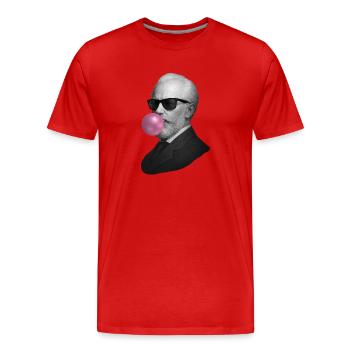 Rétro Gentleman avec du chewing-gum - T-shirt bio Premium Homme - rouge - Devant - Damien (186cm)