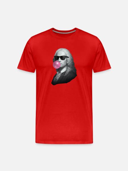 Baroque Portrait Bubblegum Pop - Men's Premium Organic T-Shirt - red