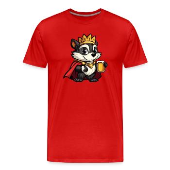Roi de la Bière Moufette - T-shirt bio Premium Homme - rouge - Devant - Damien (186cm)