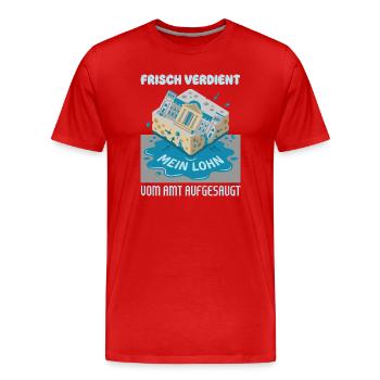 Freshly deserved absorbed by the office - Men's Premium Organic T-Shirt - red - Front - Damien (186cm)
