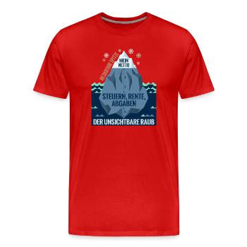Die Sichtbare Spitze Mein Netto Eisberg Steuern - Männer Premium Bio T-Shirt - Rot - Vorne - Damien (186cm)