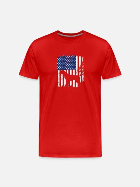 German Shorthair Dog German Pointer - Men's Premium Organic T-Shirt - red