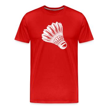 Tattoo Badminton - Sport mit Geschwindigkeit - Männer Premium Bio T-Shirt - Rot - Vorne - Damien (186cm)