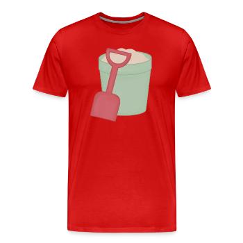 Sandpit Shovel Motif - Men's Premium Organic T-Shirt - red - Front - Damien (186cm)