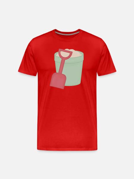 Sandpit Shovel Motif - Men's Premium Organic T-Shirt - red