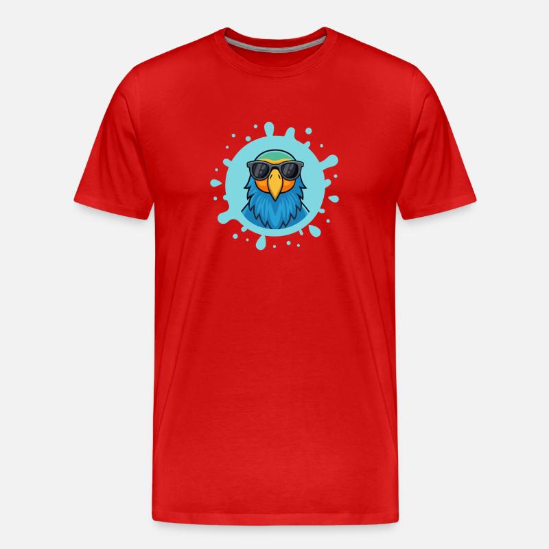 Blue Parrot Solarbrille - Männer Premium Bio T-Shirt - Rot
