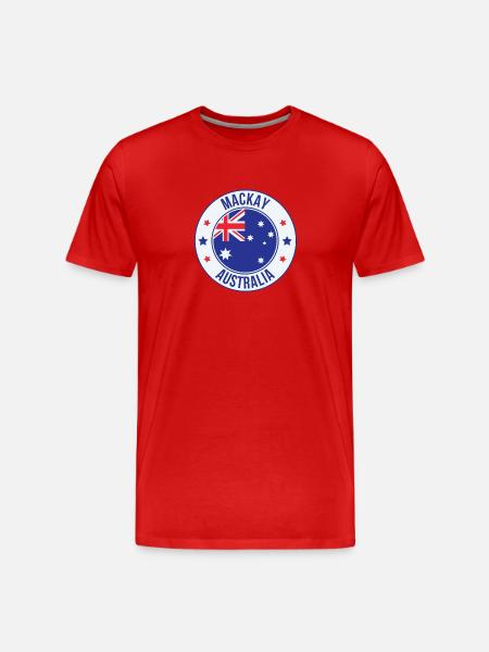 Mackay Australia Circular Emblem - Men's Premium Organic T-Shirt - red