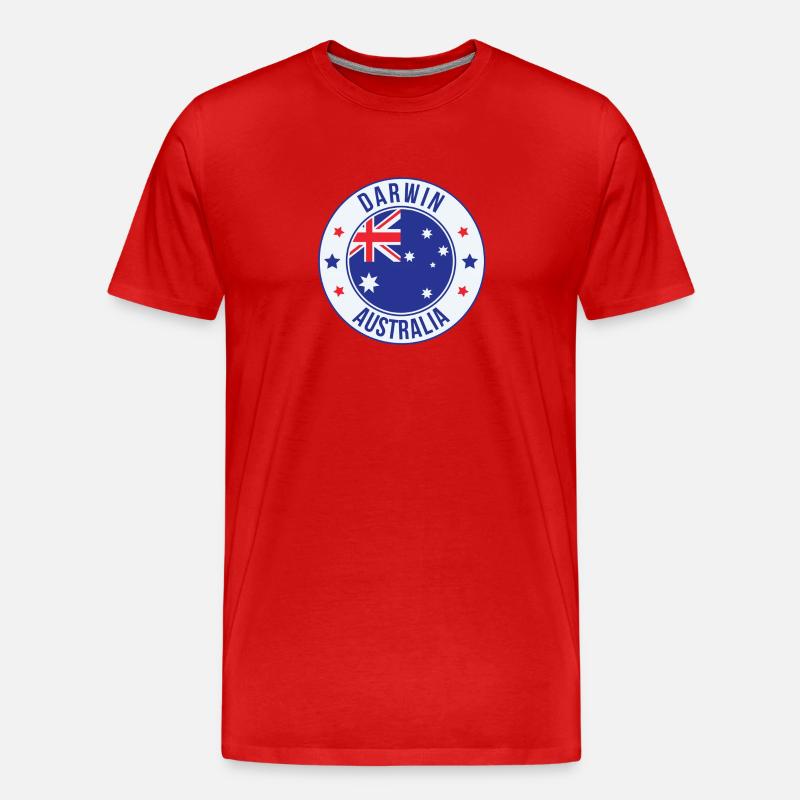 Darwin Australien Emblem-Abzeichen - Männer Premium Bio T-Shirt - Rot