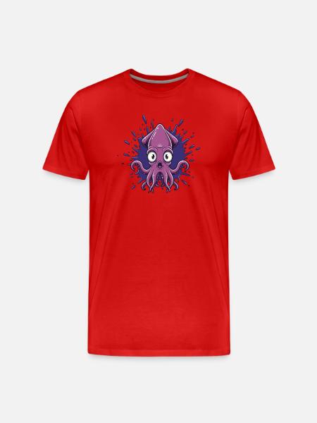 Crazy Ink Octopus Splash - Men's Premium Organic T-Shirt - red