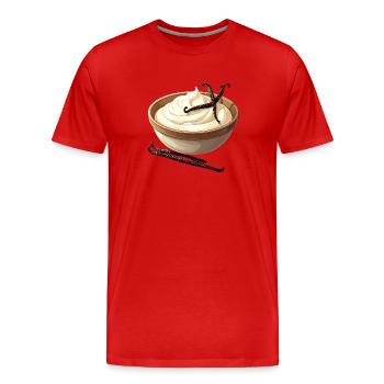 Vanillejoghurt - Männer Premium Bio T-Shirt - Rot - Vorne - Damien (186cm)