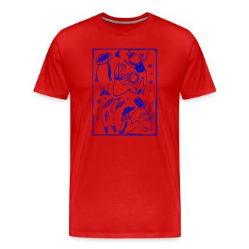 Moonlit Nights Dance Figures in the Star Forest - Men's Premium Organic T-Shirt - red - Front - Damien (186cm)