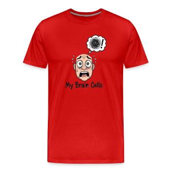 Mon Neurone Cellule Cartoon Chaos - T-shirt bio Premium Homme - rouge - Devant - Damien (186cm)