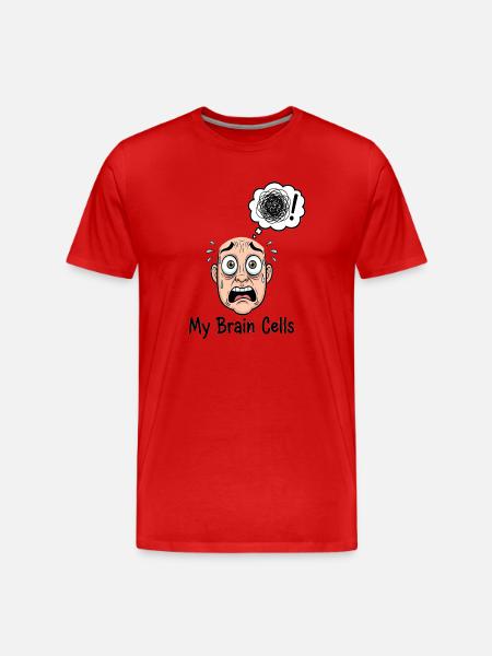 My Brain Cells Cartoon Chaos - Men's Premium Organic T-Shirt - red