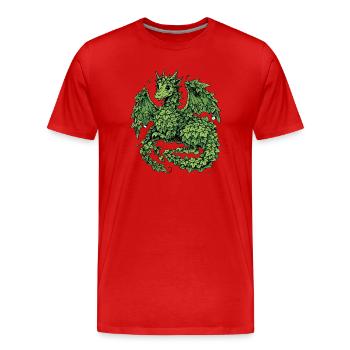 Efeu-Drache - Männer Premium Bio T-Shirt - Rot - Vorne - Damien (186cm)