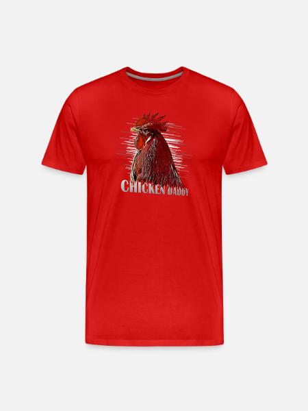 Chicken Fans - - Rooster - ChickenDaddy - Men's Premium Organic T-Shirt - red