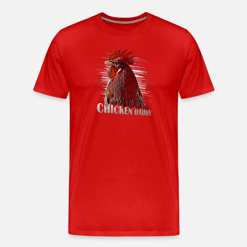 Hühner Fans -  Hahn - Gockel - ChickenDaddy - Männer Premium Bio T-Shirt - Rot