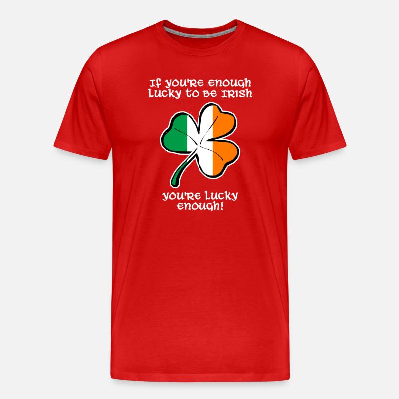 Glücklicherweise bin ich Ire. - Männer Premium Bio T-Shirt - Rot