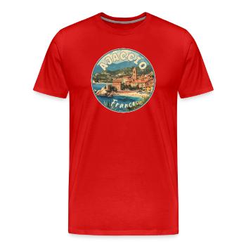 Explore Ajaccio In France Mediterranean Paradise - Men's Premium Organic T-Shirt - red - Front - Damien (186cm)