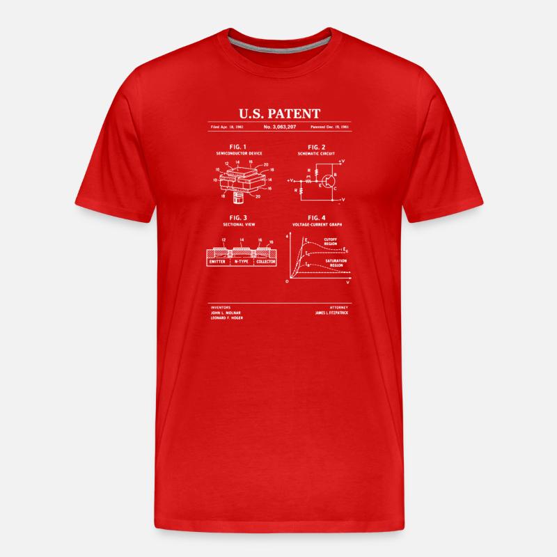Schaltplan-Patentblaupause - Männer Premium Bio T-Shirt - Rot
