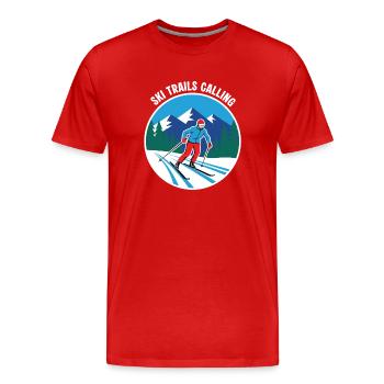 Appels des pistes de ski - Ski de fond - T-shirt bio Premium Homme - rouge - Devant - Damien (186cm)