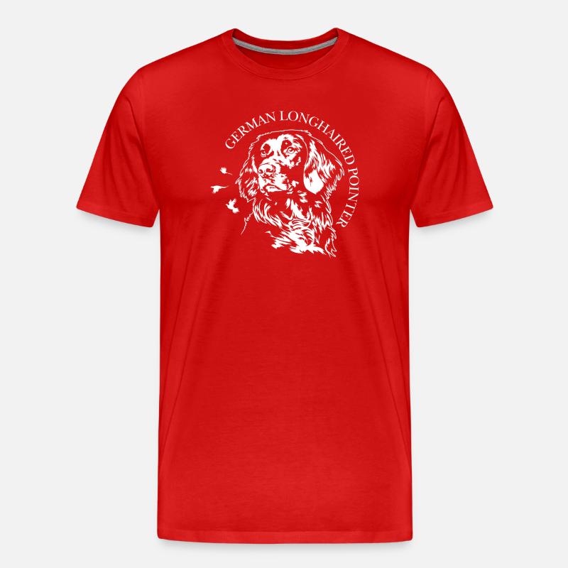 German Longhaired Pointer Jagdhunde Hunde Wilsigns - Männer Premium Bio T-Shirt - Rot