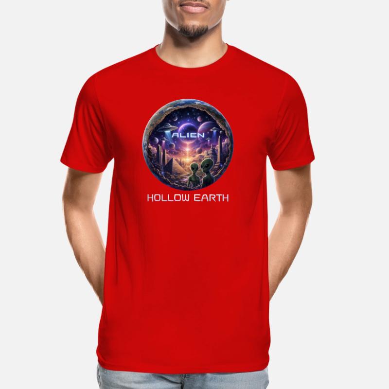 Alien Hollow Earth Men's Premium Organic T-Shirt