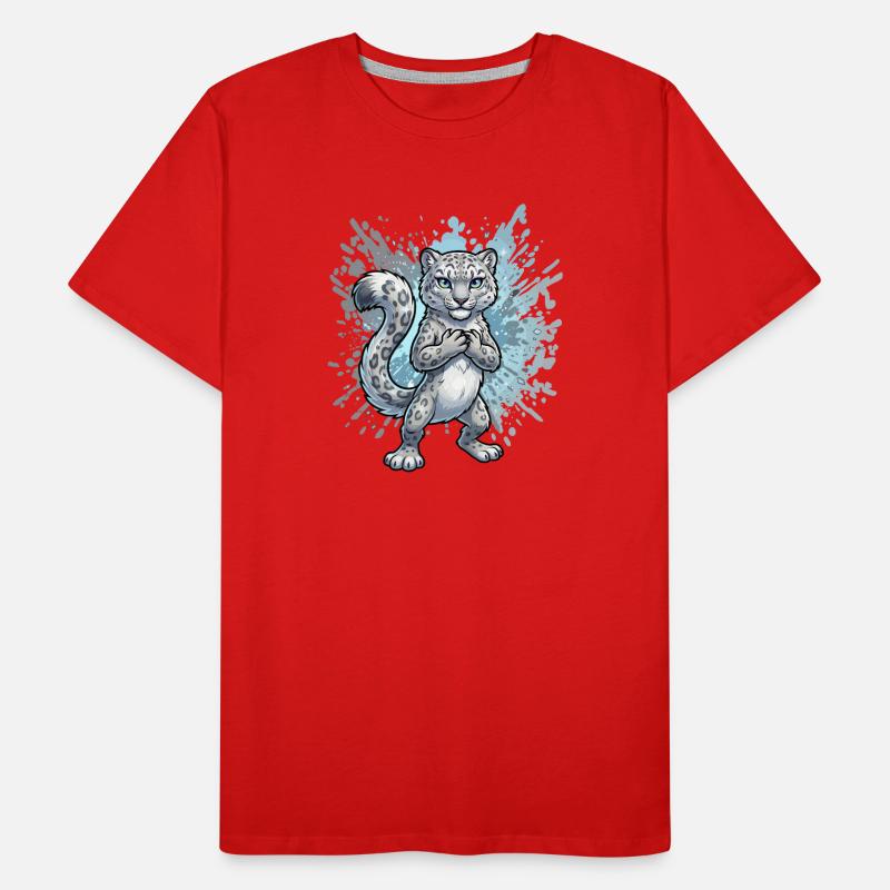 Snow Leopard Hatchling Splash Men's Premium Organic T-Shirt