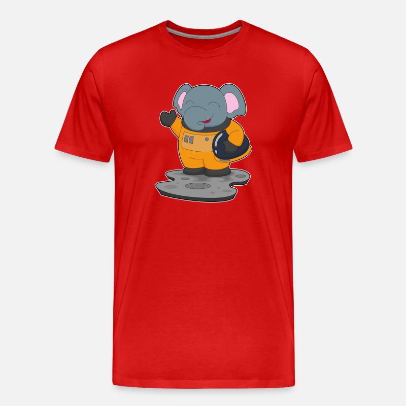 Astronaute éléphant spatial - T-shirt bio Premium Homme - rouge