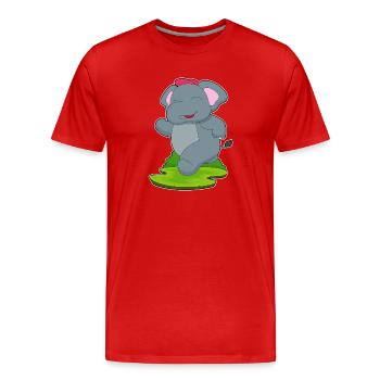 Elephant Jogger Jogging Sport - T-shirt bio Premium Homme - rouge - Devant - Damien (186cm)