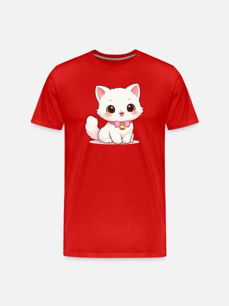 Kitten Bell Magic - Men's Premium Organic T-Shirt - red