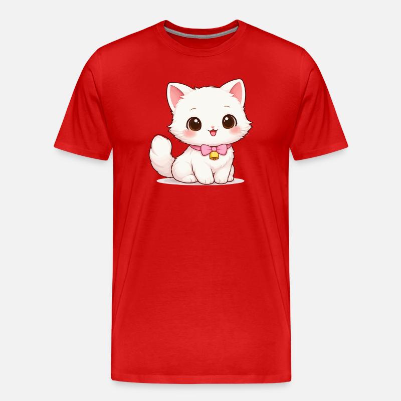 Kätzchen Glockenzauber - Männer Premium Bio T-Shirt - Rot