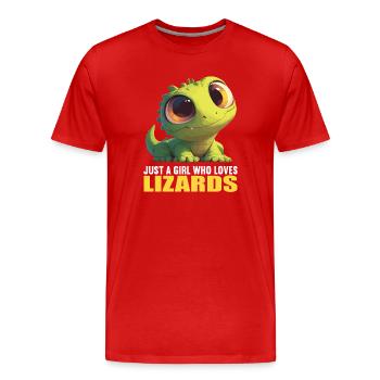 Lézard des lézards - T-shirt bio Premium Homme - rouge - Devant - Damien (186cm)