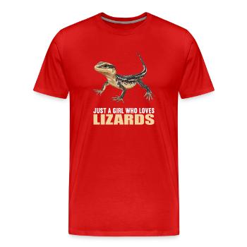 Lézard des lézards - T-shirt bio Premium Homme - rouge - Devant - Damien (186cm)