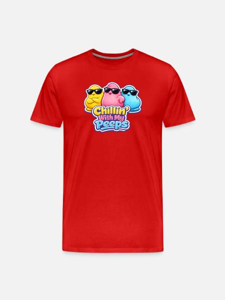 Chick, Spring, Flowers, Summer, Easter, Garden - Men's Premium Organic T-Shirt - red