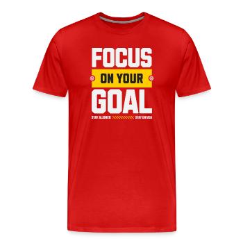Concentre-toi sur ton but - T-shirt bio Premium Homme - rouge - Devant - Damien (186cm)