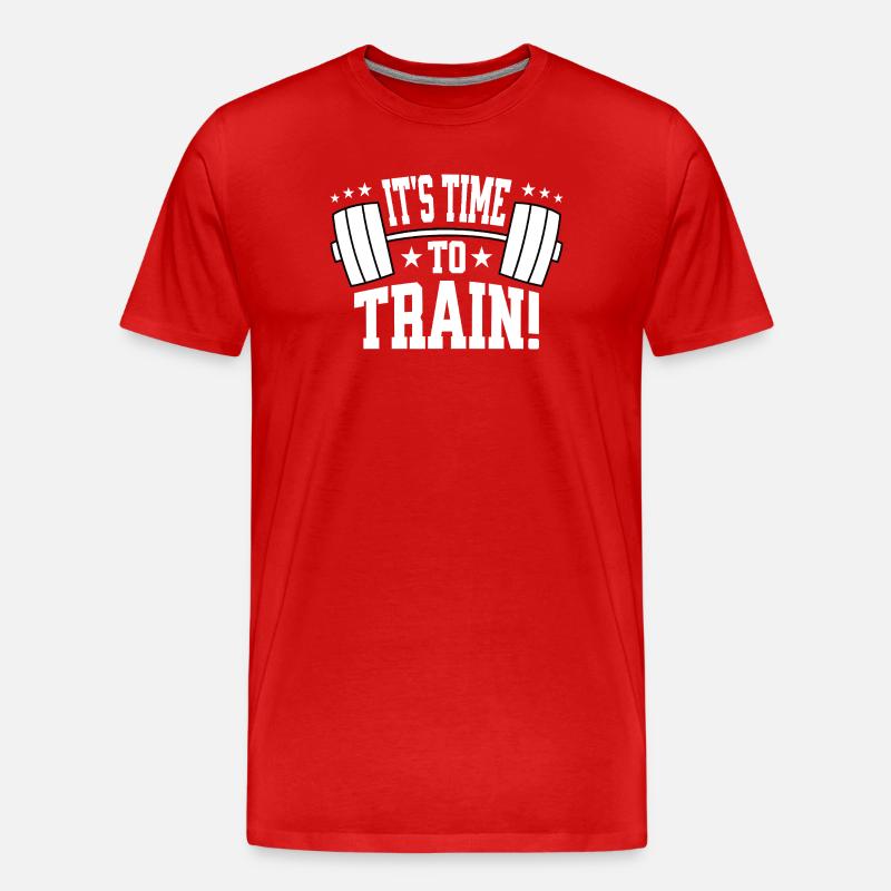 C'est l'heure de s'entraîner - T-shirt bio Premium Homme - rouge