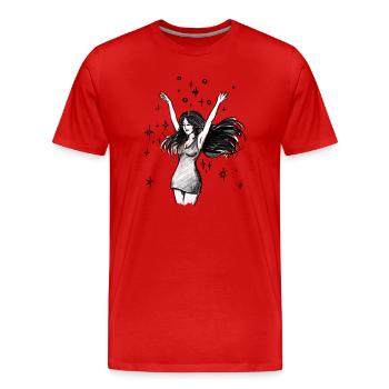 Dancing Woman Empowerment - Illustration - Men's Premium Organic T-Shirt - red - Front - Damien (186cm)