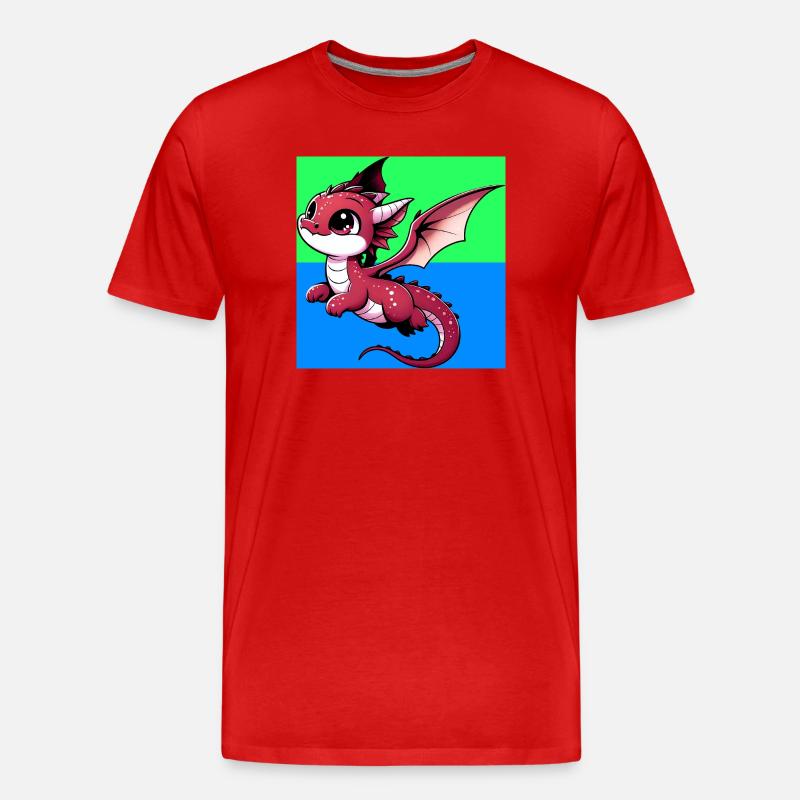 Drache - Männer Premium Bio T-Shirt - Rot