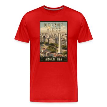 Explorez la ville colorée de Buenos Aires en Argentine - T-shirt bio Premium Homme - rouge - Devant - Damien (186cm)